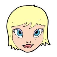 cartoon female face N217