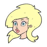 cartoon pretty surprised woman N14