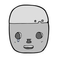 cartoon robot head N107