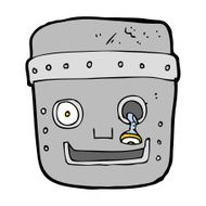 cartoon robot head N108