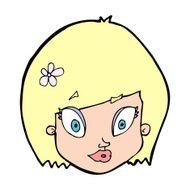 cartoon happy female face N260