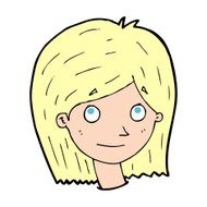 cartoon happy female face N261