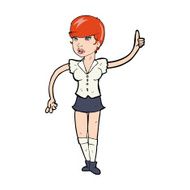 cartoon pretty girl asking question N15