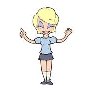 cartoon pretty girl with idea N42
