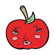 cartoon apple with face N28