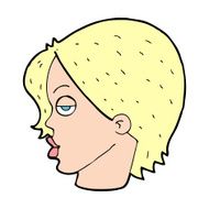 cartoon woman raising eyebrow N23