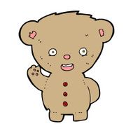 cartoon teddy bear waving N33