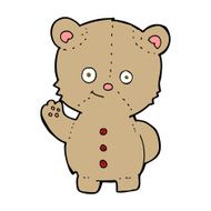 cartoon teddy bear waving N34