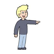 cartoon happy man pointing and laughing N14