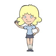 Cartoon Woman Waving N485