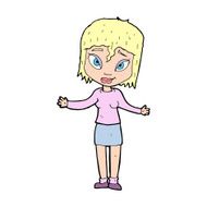 cartoon woman shrugging shoulders N692