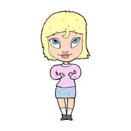 cartoon woman gesturing at self N41