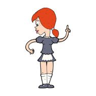 cartoon waitress calling order N14
