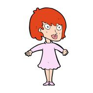 cartoon woman wearing dress N14