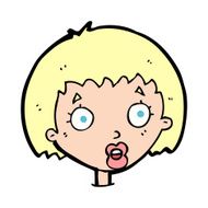 cartoon surprised female face N95