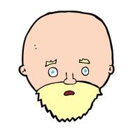 cartoon shocked man with beard N18