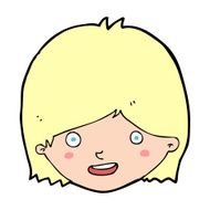 cartoon happy female face N262