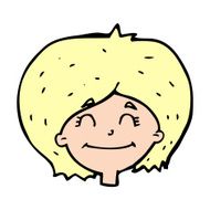 cartoon happy female face N263