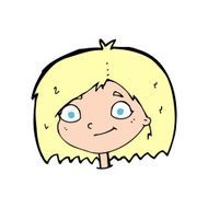 cartoon happy female face N264