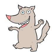 cartoon happy wolf N32