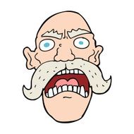 cartoon angry old man N221