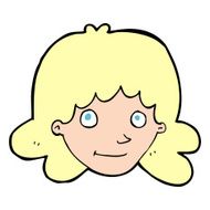 cartoon happy female face N265
