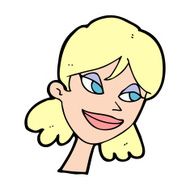 cartoon happy female face N266