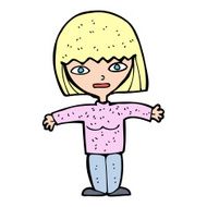 cartoon woman with open arms N150