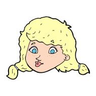 cartoon pretty female face N142