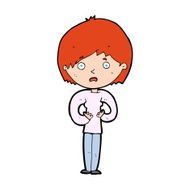 cartoon woman making Who Me? gesture N71