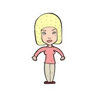 cartoon woman shrugging shoulders N693