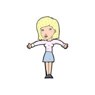 cartoon woman shrugging shoulders N694