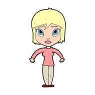 cartoon woman shrugging shoulders N695