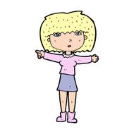 Cartoon Girl Pointing N46