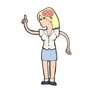 cartoon woman with clever idea N16