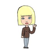Cartoon Woman Waving N488