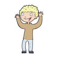 cartoon excited boy N221