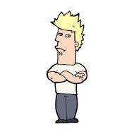 cartoon man sulking N16