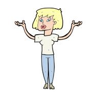 cartoon woman holding up hands N30
