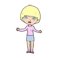 cartoon woman shrugging N87