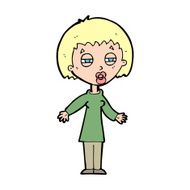 cartoon tired woman N44