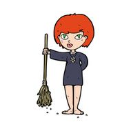 cartoon pretty witch girl N14