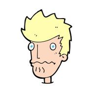 cartoon nervous man N228