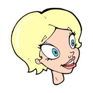 cartoon pretty female face N143
