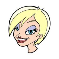 cartoon pretty female face N144