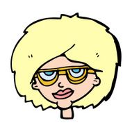 cartoon woman wearing spectacles N60