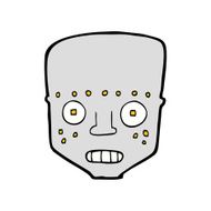 cartoon robot head N110