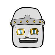 cartoon robot head N111