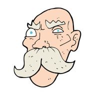 cartoon angry old man N222