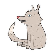 cartoon wolf sitting N11